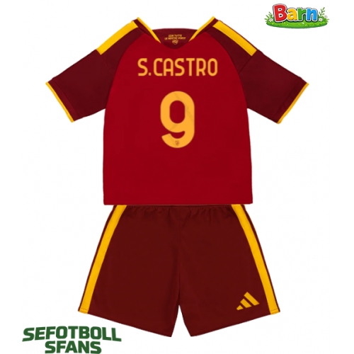 AS Roma Santiago Castro #9 Hemmaställ Barn 2026-27 Kortärmad (+ Korta byxor)